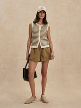 Load image into Gallery viewer, VARLEY AURA KNIT TOP - EGRET/GOLDEN OLIVE