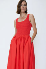 Load image into Gallery viewer, PISTOLA ALESSIA SMOCKED DROP WAIST DRESS - MARASCHINO
