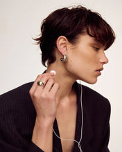 Load image into Gallery viewer, LUV AJ REMY RIDGED HOOPS - SILVER