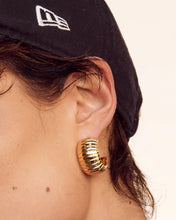 Load image into Gallery viewer, LUV AJ REMY RIDGED HOOPS - GOLD