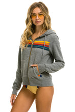 Load image into Gallery viewer, AVIATOR NATION 5 STRIPE HOODIE - HEATHER GREY