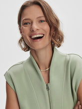 Load image into Gallery viewer, VARLEY LORETTA HALF-ZIP SLEEVELESS SWEAT - SNOW SAGE