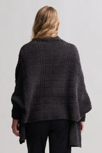 Load image into Gallery viewer, BAREFOOT DREAMS COZYCHIC COTTON TONAL PLAID BLANKET WRAP - CARBON