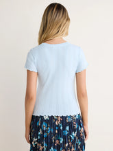 Load image into Gallery viewer, NZ BY NIC+ZOE POINTELLE RIB GEORGIA TEE - CRYSTAL