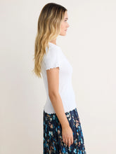 Load image into Gallery viewer, NZ BY NIC+ZOE POINTELLE RIB GEORGIA TEE - PAPER WHITE