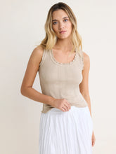 Load image into Gallery viewer, NZ BY NIC+ZOE POINTELLE RIB ELLA TANK - WHITE PEPPER