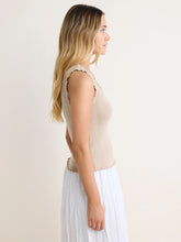 Load image into Gallery viewer, NZ BY NIC+ZOE POINTELLE RIB ELLA TANK - WHITE PEPPER