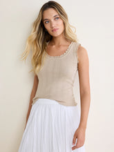 Load image into Gallery viewer, NZ BY NIC+ZOE POINTELLE RIB ELLA TANK - WHITE PEPPER