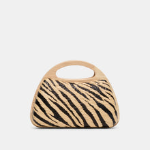Load image into Gallery viewer, DOLCE VITA MAELIE HANDBAG - BLACK NATURAL ZEBRA RAFFIA