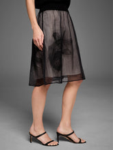 Load image into Gallery viewer, NIC+ZOE GOLD LABEL EMBROIDERED MESH SKIRT - BLACK MULTI