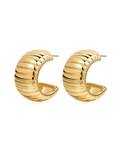 Load image into Gallery viewer, LUV AJ REMY RIDGED HOOPS - GOLD