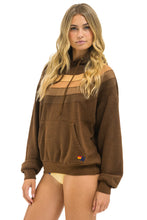Load image into Gallery viewer, AVIATOR NATION WAVE STRIPE 4 PULLOVER HOODIE RELAXED - CHOCOLATE // ESPRESSO