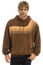Load image into Gallery viewer, AVIATOR NATION WAVE STRIPE 4 PULLOVER HOODIE RELAXED - CHOCOLATE // ESPRESSO