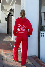 Load image into Gallery viewer, THE MAYFAIR GROUP YOU ARE A STAR WAFFLE WIDE LEG SWEATPANTS - RED