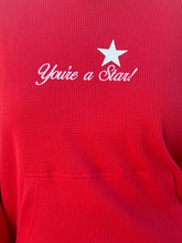 Load image into Gallery viewer, THE MAYFAIR GROUP YOU ARE A STAR WAFFLE HOODIE - RED
