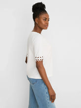 Load image into Gallery viewer, NIC+ZOE ROCOCO EDGE TOP - PAPER WHITE