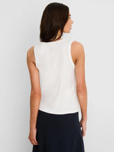 Load image into Gallery viewer, NZT BY NIC+ZOE RUFFLE NECK COTTON SLUB LAYER TANK - PAPER WHITE