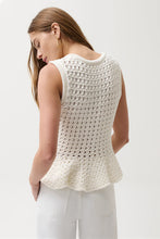 Load image into Gallery viewer, PISTOLA ANNA PEPLUM SWEATER - WHITE