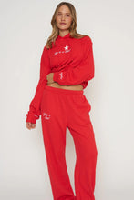 Load image into Gallery viewer, THE MAYFAIR GROUP YOU ARE A STAR WAFFLE WIDE LEG SWEATPANTS - RED