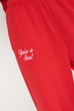 Load image into Gallery viewer, THE MAYFAIR GROUP YOU ARE A STAR WAFFLE WIDE LEG SWEATPANTS - RED