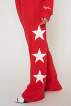 Load image into Gallery viewer, THE MAYFAIR GROUP YOU ARE A STAR WAFFLE WIDE LEG SWEATPANTS - RED
