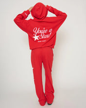 Load image into Gallery viewer, THE MAYFAIR GROUP YOU ARE A STAR WAFFLE HOODIE - RED