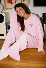 Load image into Gallery viewer, THE MAYFAIR GROUP SOMEBODY LOVES YOU WAFFLE WIDE LEG PANT - PINK