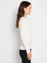 Load image into Gallery viewer, NIC+ZOE TRIMMED PERFECT KNIT RIB V-NECK TOP - CLASSIC CREAM