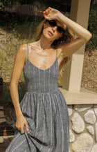 Load image into Gallery viewer, Z SUPPLY ROMY STRIPED LINEN MAXI DRESS - ECLIPSE
