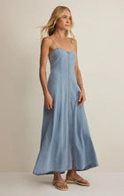 Load image into Gallery viewer, Z SUPPLY ANGEL EYES CHAMBRAY MIDI DRESS - LAKE BLUE