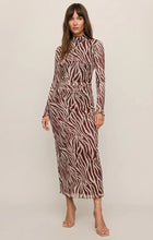 Load image into Gallery viewer, Z SUPPLY SEVILLA ZEBRA MESH MIDI DRESS - VELVET ROUGE