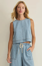 Load image into Gallery viewer, Z SUPPLY SUN SEEKER DENIM CROPPED TANK - COASTAL WATER
