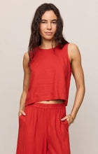 Load image into Gallery viewer, Z SUPPLY SLOANE LINEN CROPPED TANK - CHILI PEPPER