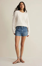 Load image into Gallery viewer, Z SUPPLY MOSAIC KNIT EYELET SWEATSHIRT - WHITE