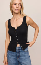 Load image into Gallery viewer, Z SUPPLY LAINEY POINTELLE BUTTON FRONT TANK - BLACK