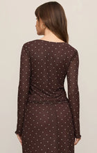 Load image into Gallery viewer, Z SUPPLY AMARA POLKA DOT MESH TOP - DARK CHOCOLATE