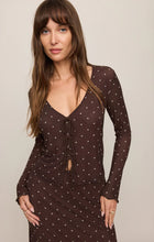 Load image into Gallery viewer, Z SUPPLY AMARA POLKA DOT MESH TOP - DARK CHOCOLATE