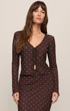 Load image into Gallery viewer, Z SUPPLY AMARA POLKA DOT MESH TOP - DARK CHOCOLATE