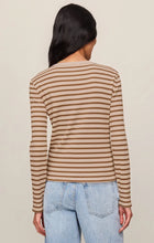 Load image into Gallery viewer, Z SUPPLY ARLET STRIPE THERMAL TOP - SADDLE SUEDE