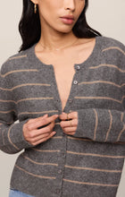 Load image into Gallery viewer, Z SUPPLY MEDINA COZY STRIPE CARDIGAN - CHARCOAL HEATHER