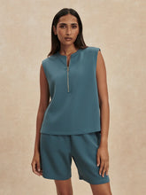 Load image into Gallery viewer, VARLEY SIMMONS HALF-ZIP TANK - MALLARD BLUE