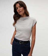 Load image into Gallery viewer, MICHAEL STARS REESE SHINE POWER SHOULDER TOP - HERMATITE
