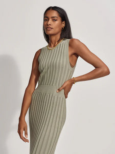 VARLEY FLORIAN KNIT DRESS - SEAGRASS