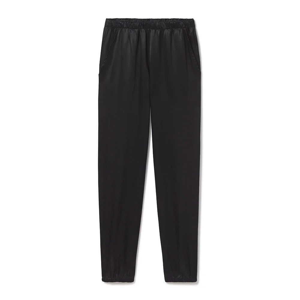 PJ HARLOW BRANDY SATIN JOGGER - BLACK