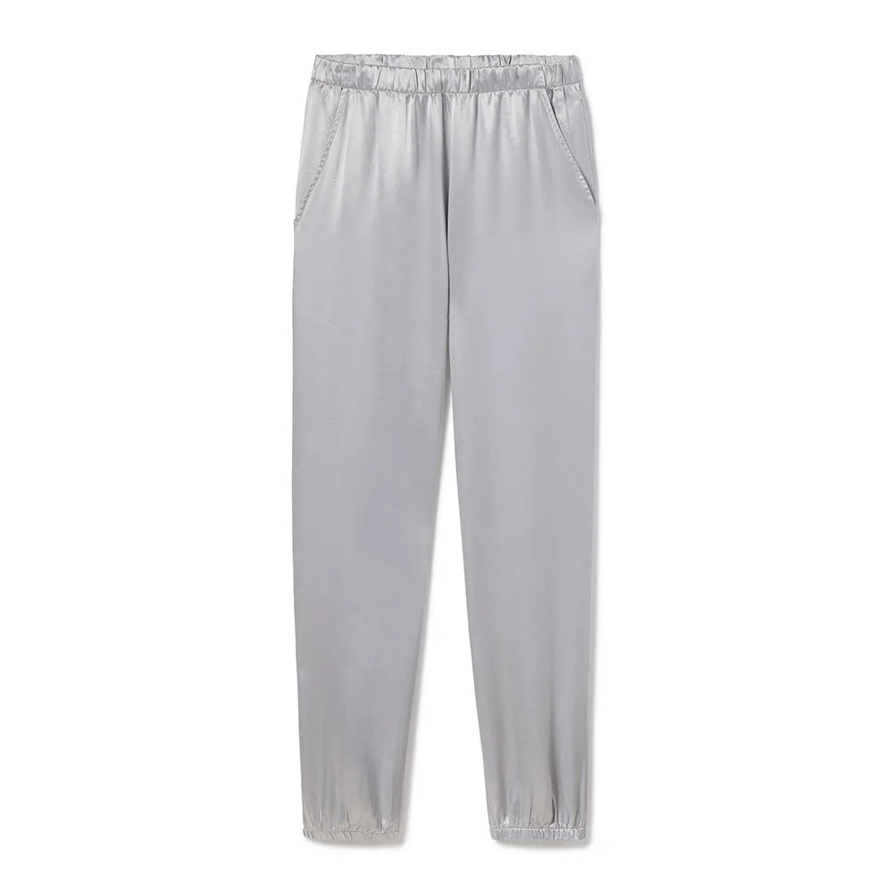 PJ HARLOW BRANDY SATIN JOGGER - DARK SILVER