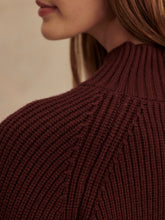 Load image into Gallery viewer, VARLEY MARTINA HIGH-NECK RIB KNIT - DECADENT CHOCOLATE
