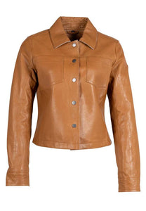 MAURITIUS LEFEI CF LEATHER JACKET - CAMEL