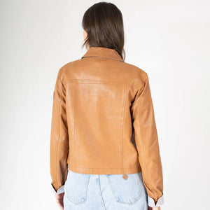 MAURITIUS LEFEI CF LEATHER JACKET - CAMEL