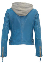 Load image into Gallery viewer, MAURITIUS FINJA RF LEATHER JACKET - BLUE LAGOON
