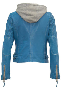 MAURITIUS FINJA RF LEATHER JACKET - BLUE LAGOON